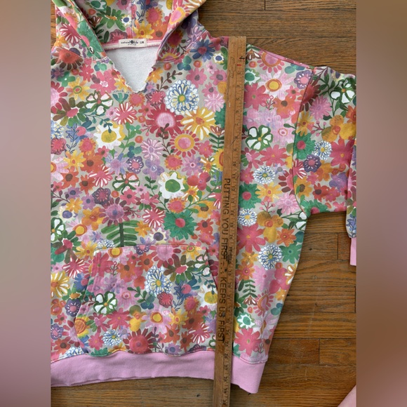 Natural Life Oversized Floral Pink Cottagecore Sweatshirt Hoodie Size S/M - Picture 6 of 8